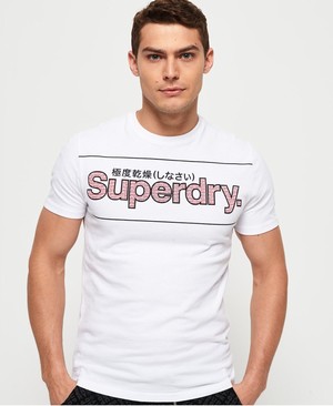 Superdry Retro Sport Reactive Férfi Pólók Fehér | COPKD5940